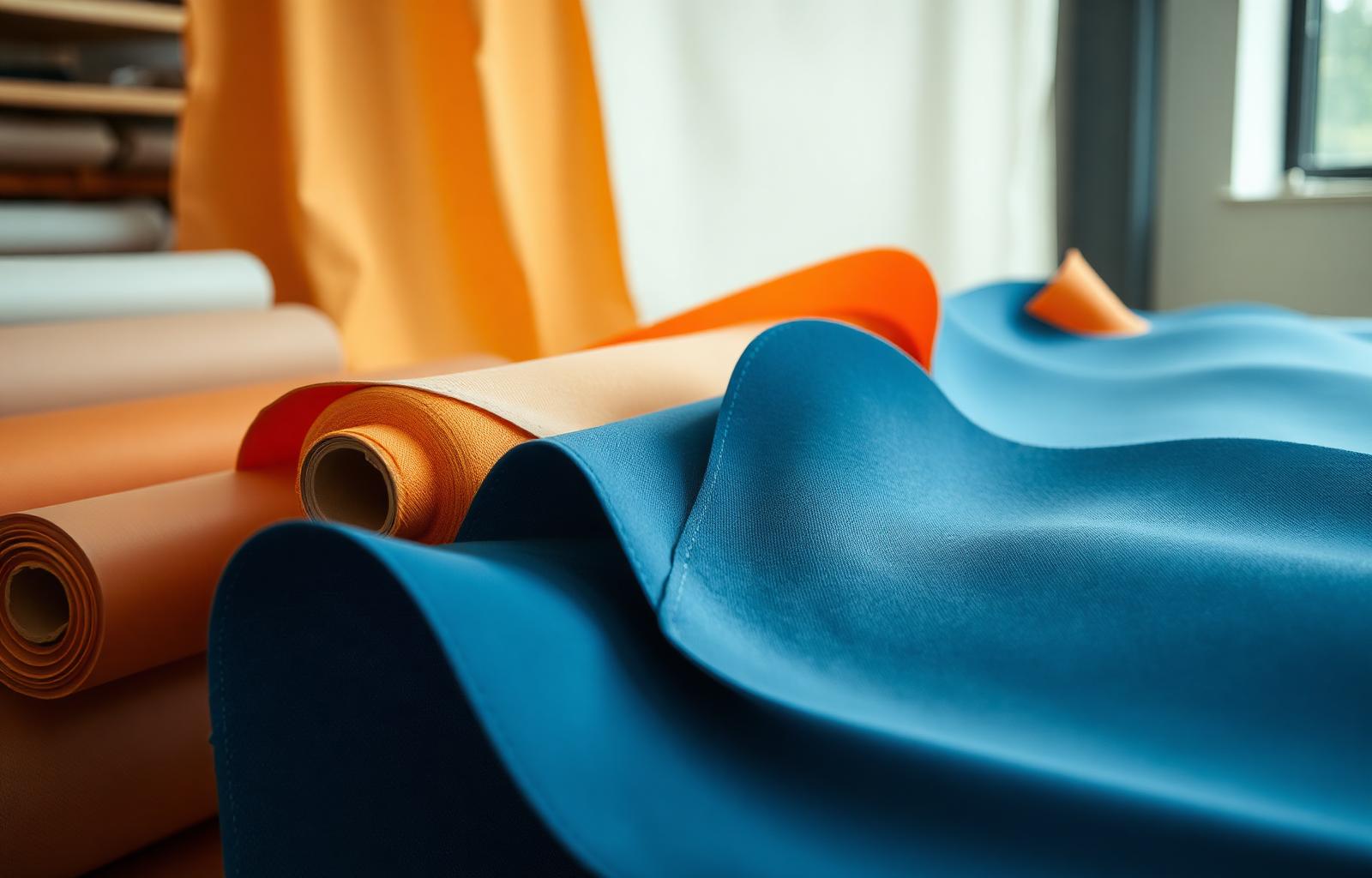 Rolls of premium fabric in the Dataiku workshop